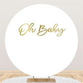 Lofaris Gold Oh Baby Circle White Backdorp For Shower